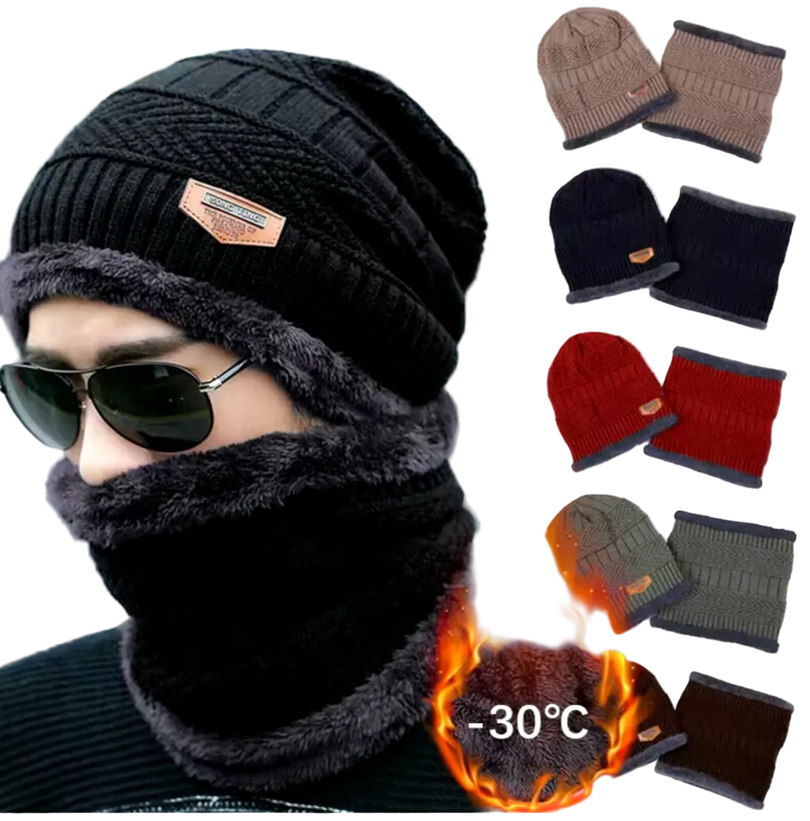 Beanie cap-Wool cap with neck warmer for men women| Winter cap for Unisex